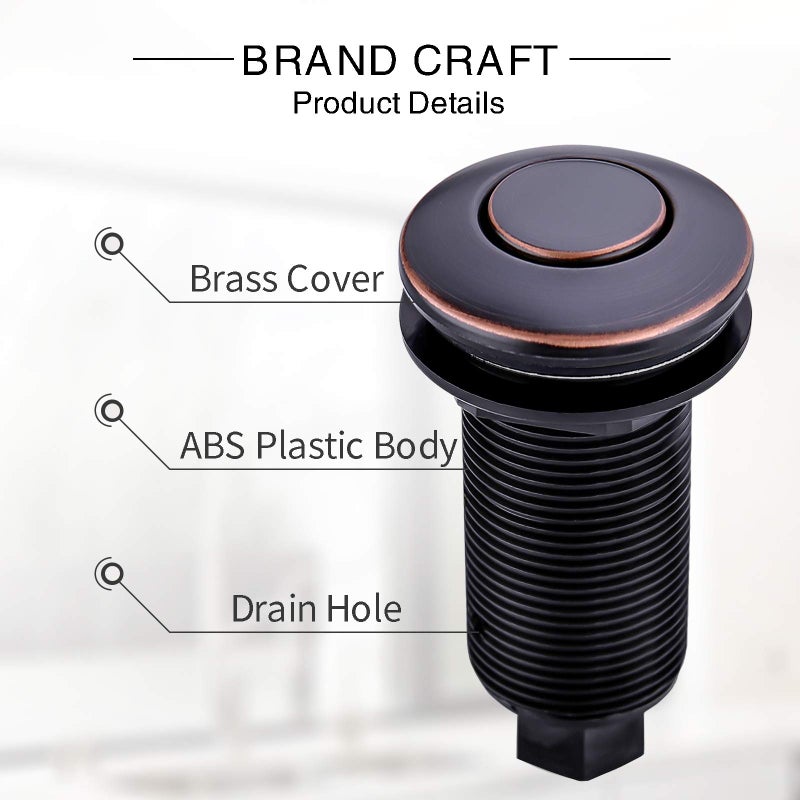 SINKINGDOM Garbage Disposal SinkTop Air Switch Kit with Long Button,Brass Made Cover,Oil Rubbed Bronze - Image 5